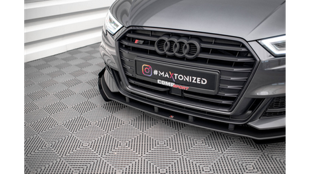 Splitter Audi A3 8V Facelift S-Line Przód Pro v.1 + flaps Black-Red