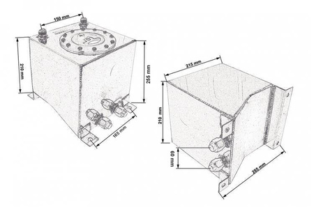 Zbiornik paliwa TurboWorks 10L z czujnikiem Srebrny