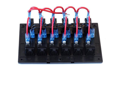 Switch 12/24V IP68 ON-OFFx6, 6xB 3x5A 2x10A 1x15A