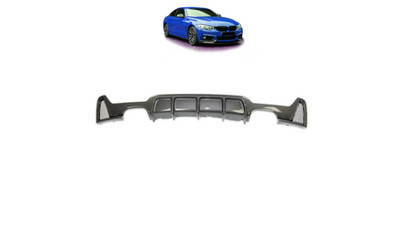 Sport Rear Spoiler Diffuser Carbon Look suitable for BMW 4 (F32) Coupe (F33) Convertible (F36) Gran Coupe 2013-now