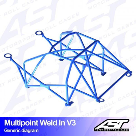 Roll Cage BMW (E36) 3-Series 3-doors Compact RWD MULTIPOINT WELD IN V3