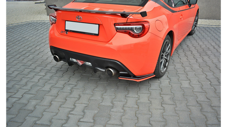 Splitter Toyota GT86 Facelift Rear Side v.2 Gloss Black + Red