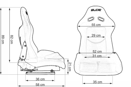 Racing seat SLIDE X3 suede Black M