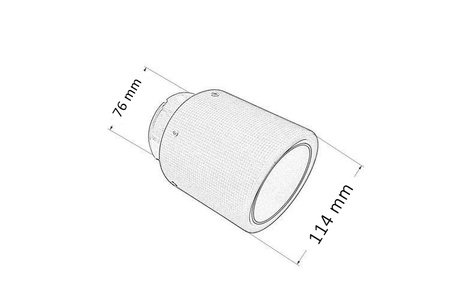 Końcówka tłumika 114mm wejście 76mm Carbon Matt