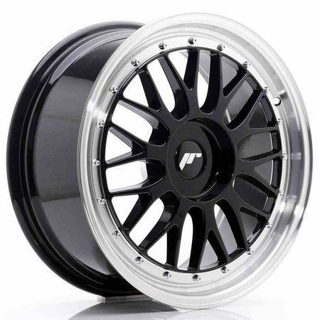 JR Wheels JR23 18x8 ET30-45 BLANK Glossy Black w/Machined Lip