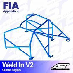Roll Cage OPEL Calibra 3-doors Coupe FWD WELD IN V2