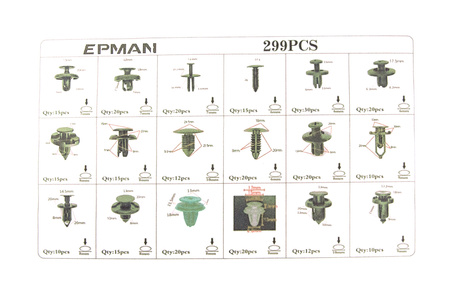 Zestaw Kołków Spinek Montażowych 299 szt