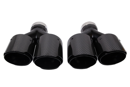 Exhaust Tip 101mmx2 enter 76mm Carbon Gloss Set