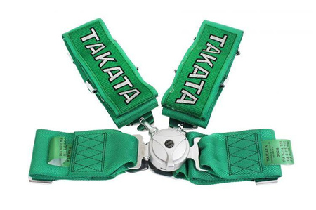 Racing seat belts 4p 3" Green Takata Replica harness