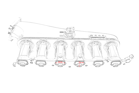 Kolektor ssący Toyota Lexus 2JZ-GE z przepustnicą i listwą paliwową