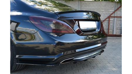 Splitter Mercedes-Benz CLS C218 AMG LINE Tył Środkowy z Dyfuzorem Gloss Black