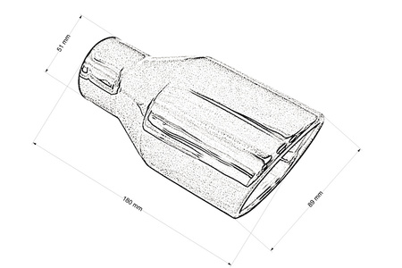 Exhaust Tip 89mm enter 51mm Black Chrome