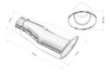 Exhaust Tip 115x83mm enter 70mm Polished