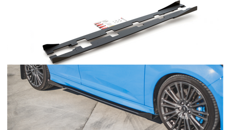 Diffuser Ford Focus III RS Side Skirts Racing Black + Gloss Flaps