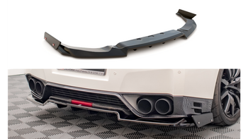 Splitter Nissan GTR R35 Facelift Rear Central + flaps Gloss Black