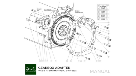 Adapter skrzyni biegów Volvo Modular Whiteblock "White" T5 T6 - Manual / automat DCT 8HP BMW