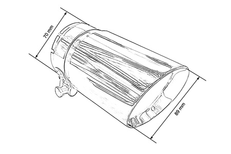 Exhaust 89mm Inlet 70mm Polished
