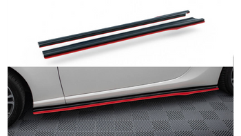 Dokładka Subaru BRZ Toyota GT86 Facelift Progi v.2 Gloss Black + Red