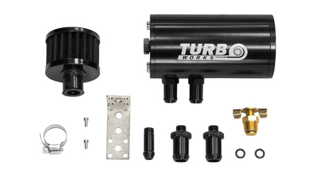Oil catch tank 0.3L 12mm / 15mm TurboWorks Black