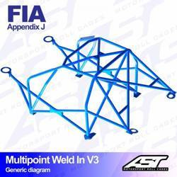 Roll Cage SEAT Ibiza (021) 3-doors Hatchback MULTIPOINT WELD IN V3
