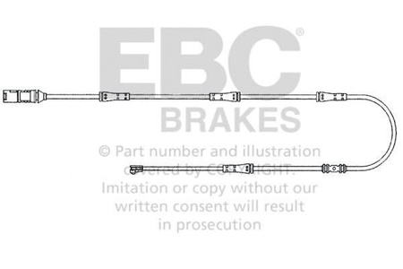 EFA159 - Czujnik zużycia klocków hamulcowych EBC Brakes BMW | 5 Series (F10)(518) | 5 Series (F10)(520) | 5 Series (F10)(523) | 