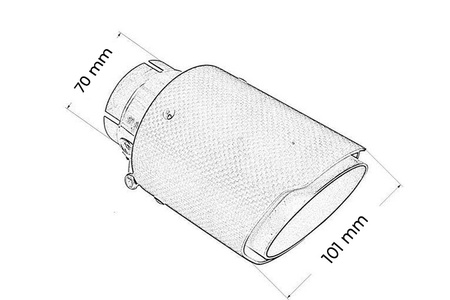 Exhaust Tip 101mm enter 70mm Carbon Gloss