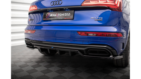 Splitter Audi Q5 FY Facelift S-Line Tył Środkowy z Dyfuzorem Gloss Black