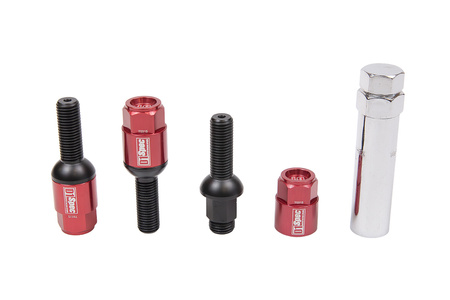 Racing bolts D1Spec Heptagon 2in1 M12x1,5 33mm Ball Red