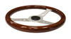 Kierownica 350mm Drewno Silver