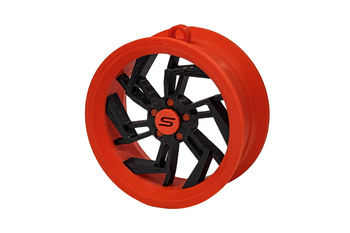 Pendant Slide Rim 07 Red-Black 70mm Christmas Bauble Keyring