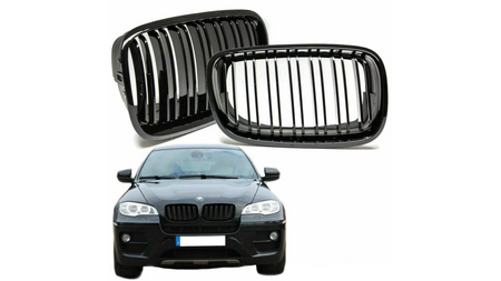 Grill BMW X6 E71 E72 X5 E70 Dual Line Gloss Black