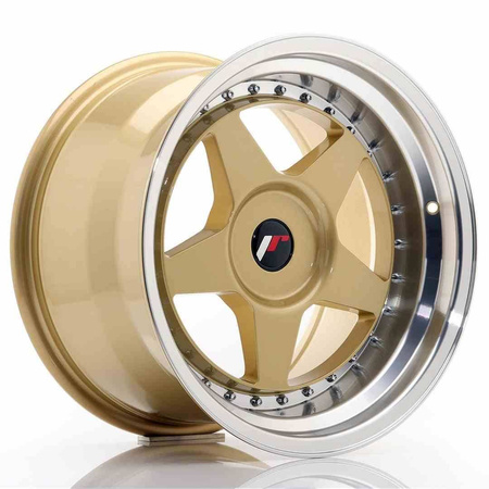 JR Wheels JR6 17x10 ET20 BLANK Gold w/Machined Lip