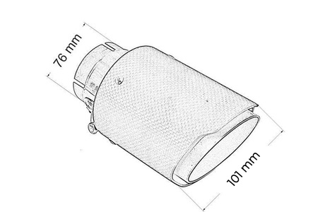 Exhaust Tip 101mm enter 76mm Carbon