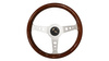 Steering wheel 350mm Wood Silver