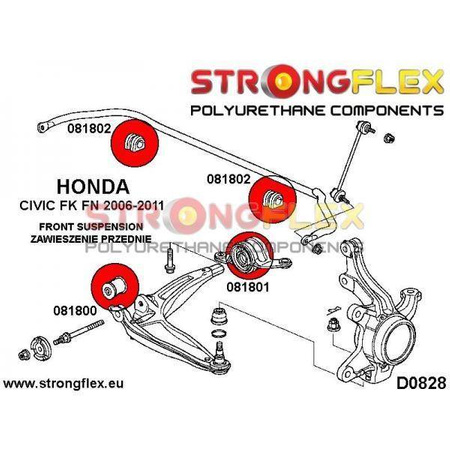 Front lower arm rear bush SPORT, 081801A