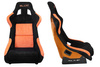 Racing seat SLIDE KS2 Premium Black & Orange Suede Orange Glitter