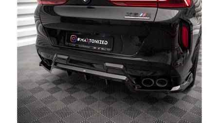 Splitter BMW X6 F86 M-Pack Rear Central with Diffuser Gloss Black