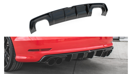 Diffuser Audi S3 8V Rear Valance Gloss Black