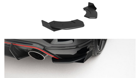 Splitter Hyundai Veloster N Mk2 Tył Boczne Street Pro Black-Red + Gloss Flaps