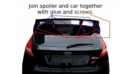 Spoiler Ford Fiesta VII Facelift Dachowy RS Look bez podkładu