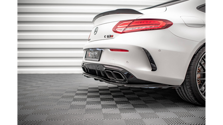 Splitter Mercedes-Benz C 63AMG Aero Pack C205 Facelift Rear Central with Diffuser Gloss Black