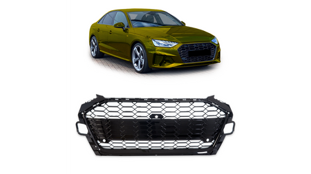 Grill Audi A4 B9 Facelift Gloss Black Camera