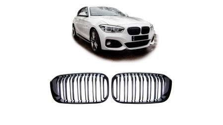 Grill BMW 1 F20 F21 Facelift podwójne żeberka Gloss Black