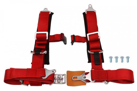 Racing seat belts 4p 2" Red - Offroad