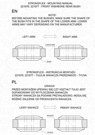Tuleja wahacza przedniego tylna SPORT