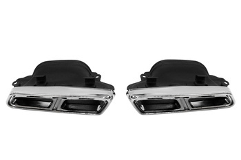 Exhaust Tip 285x80mm enter 97x160mm Mercedes W212 Polished Set