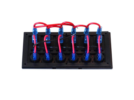 Switch 12/24V IP68 ON-OFFx6, 6xB 3x5A 2x10A 1x15A, LED IP68