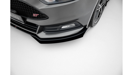 Splitter Ford Focus ST Mk3 Facelift Przód Street Pro Black-Red + Gloss Flaps