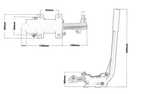 Hydraulic handbrake Universal with lock