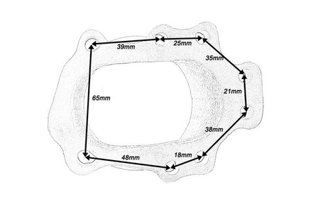 Flansza Downpipe T25 T28 GT25 GT28 8 śrub na 3" V-Band